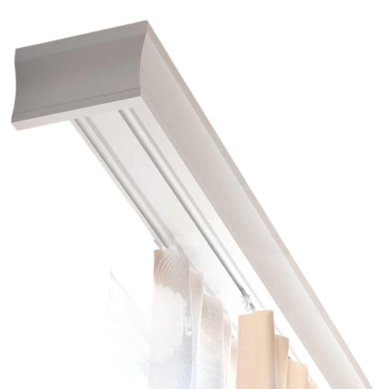 Curtain Track Double Tracks, Room Divider Double Curtain Track Set Pelmet Box 3-In-1 Wall Or Ceiling Mount 1-5m(Wall Mount,4.5m(14.8ft))