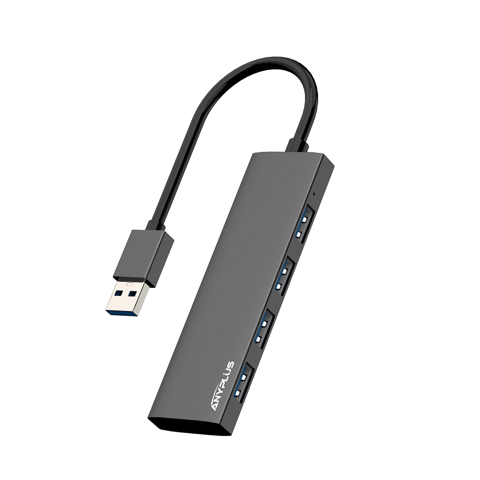 ANYPLUS Hub USB 3.0, 4 Porte Sdoppiatore Multi USB 3.0 Adattatore, Ultrasottile Alluminio Lega USB Hub per PC, Laptop, PS5, MacBook, iMac, Surface Pro, Mac Pro, Flash Drive, XPS【Nero】