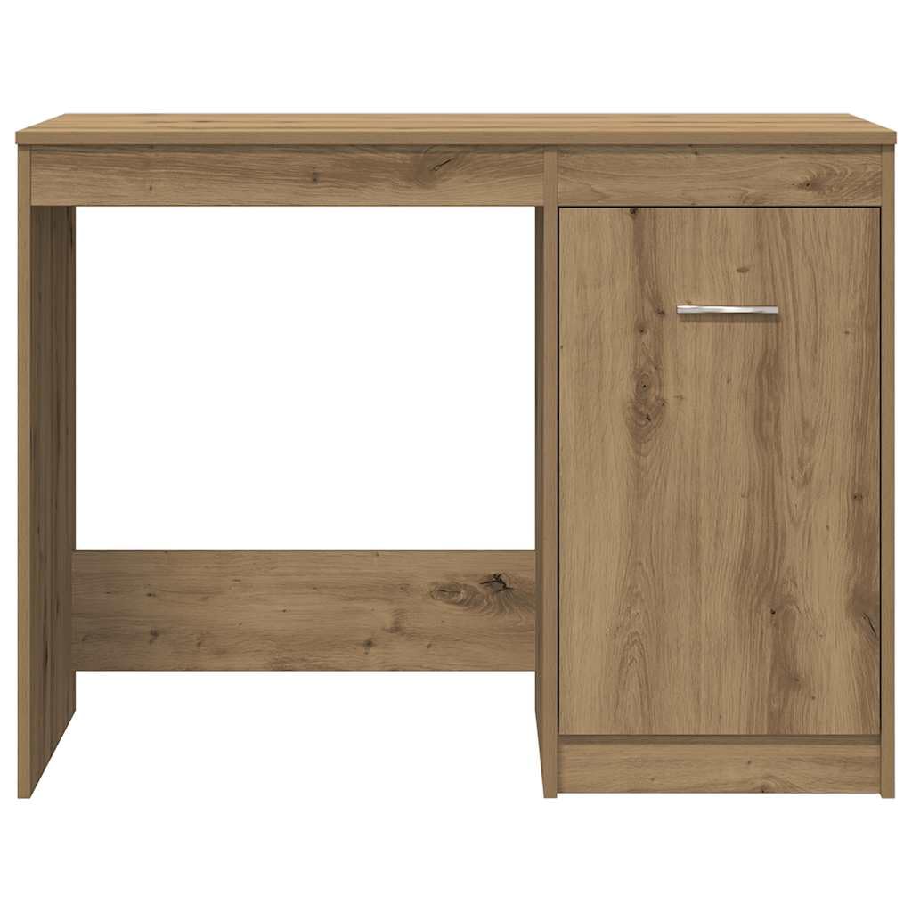 Scrivania Ufficio con Cassettiera Rovere Artigianale 100x50 cm | Tavolo da lavoro compatto per studio e ufficio, dotato di cassettiera e ripiano in legno ingegnerizzato.