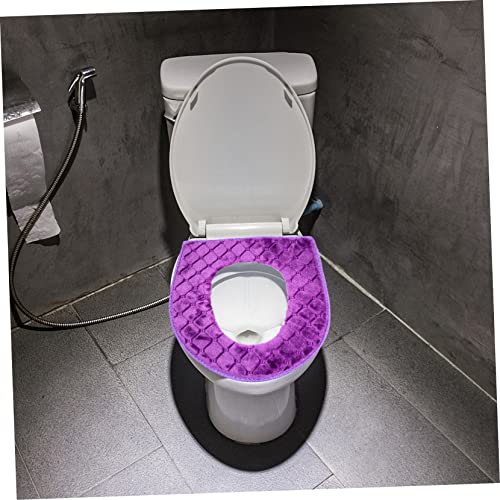 BESPORTBLE Toilettensitz-Kissenschutz Fuzzy-Toilettensitzbezug Kissenschutz Mit Reißverschluss Toilettenwärmer-Abdeckung Mit Reißverschluss Toilettensitzkissen-Zubehör Weiches Lila Warmes – Bild 8