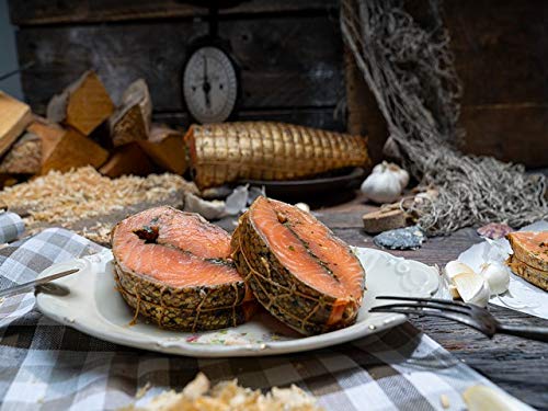 GreetFish Netzlachs, Lachs über Buchenrauch geräuchert, mariniert mit Knoblauch, Bärlauch und Gewürzen, 300g