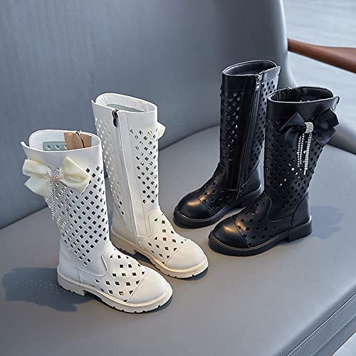 Girls Fashion Tall Riding Boots Flat Heel Side Zipper Knee High Shoes Boot Dress Princess Shoes 5