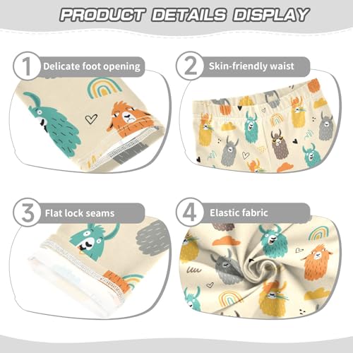 Girls' Leggings Llama Alpacas Heart Ankle Length Printed Leggings Comfort Pants for Kids 4-10 Years4