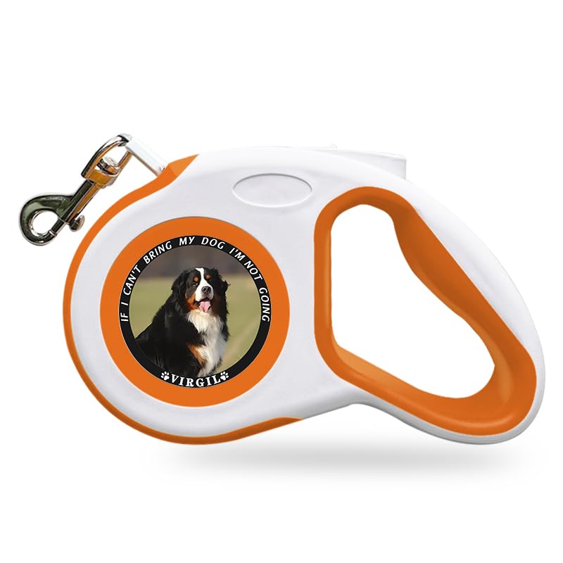 New Retractable Dog Leash, Custom Pet Walking Leash for Dogs, Personalized Your Pet's Photo for Dog Lovers, Up to 16Ft Maximum of Extension with Self-Locking Buttons