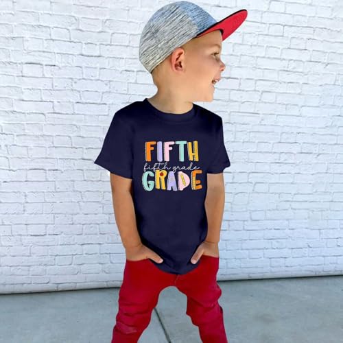 First Day of Fifth Grade Kids Back to School T-Shirt Girls Boys Short Sleeve Outfits for Kindergarten Preschool4