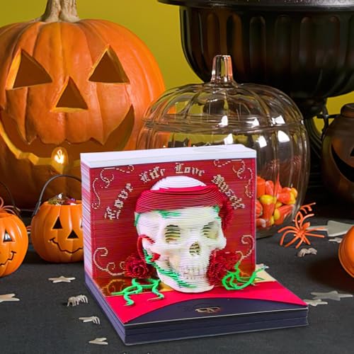 Calendrier de planification 3D 2026 et bloc-notes détachable Halloween - 3