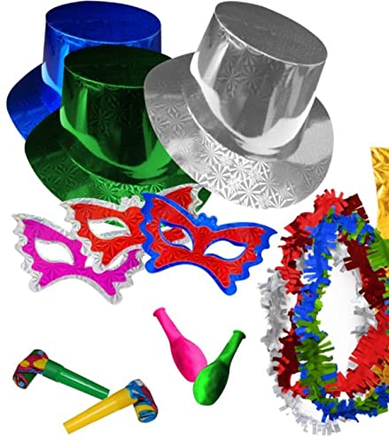 Lote de 10 Bolsas de Cotillones Decorativos "Sombrero Copa Plata". Cotillón para Fiestas y Eventos. Decoración Original para Bodas, Comuniones,Cumpleaños y Fin de Año(Nochevieja).