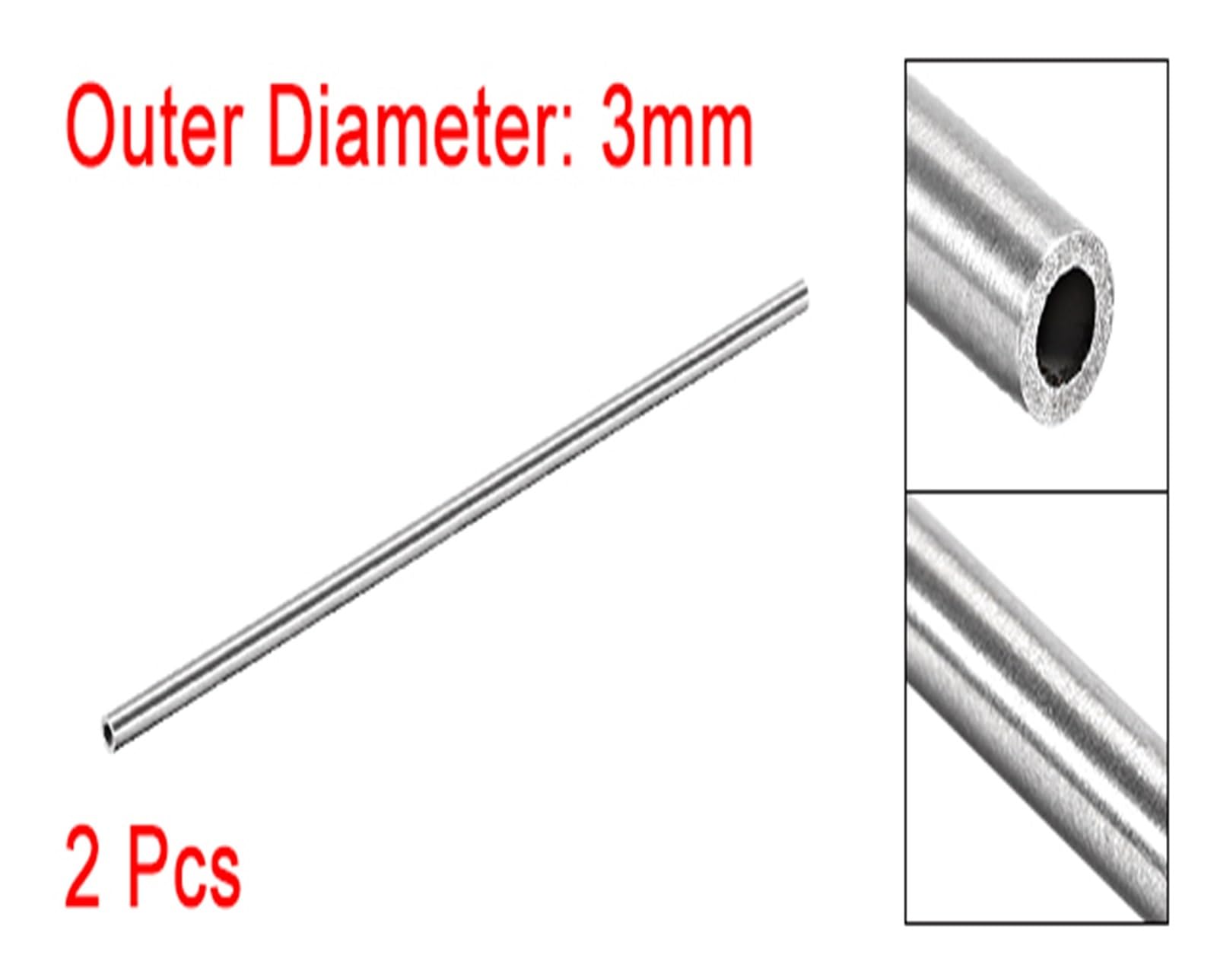 Kupferrohr, 2 Stück Edelstahlrohre 304, 3 mm, 4, 5 Außendurchmesser, 250 Länge, nahtloses gerades Rohr, 0, mm–1 Wandstärke(4mm x 0.2mm)