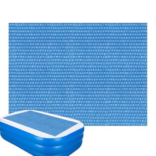 Swimming Pool Cover, Rectangle Kiddie Pool Lid, Solar Heatt Insulation Cover for Outdoor Hot Tub, Backyard SplashPool, Home Use Protection from Debris Leaves and Water Evaporation
