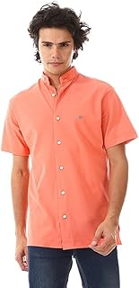 قميص نصف كم بياقة ماندرين وأزرار أمامية للرجال من وايت رابيت