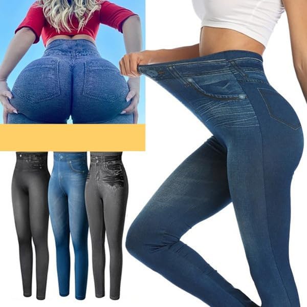 Perfect Stretch Skinny Fit Pull-On Push-Up Plus-Size Jeans Leggings, Jeans Leggings Plus Size for Women4