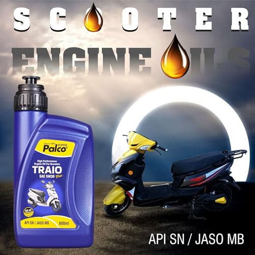 Image of PALCO Traio Plus 5W30 Engine Oil for Gearless Scooty 600 ml (Pack of 4) Multigrade Synthetic Technology 4 Stroke Engine Oil for Bike - API: SN JASO MB Certified