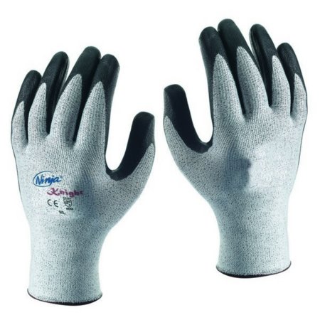 Skytec Ninja Knight Sky27 Work Gloves Cut Resistant Hand Protection  Cut Level Dry And Wet Grip (8 Medium, Grey/Black)