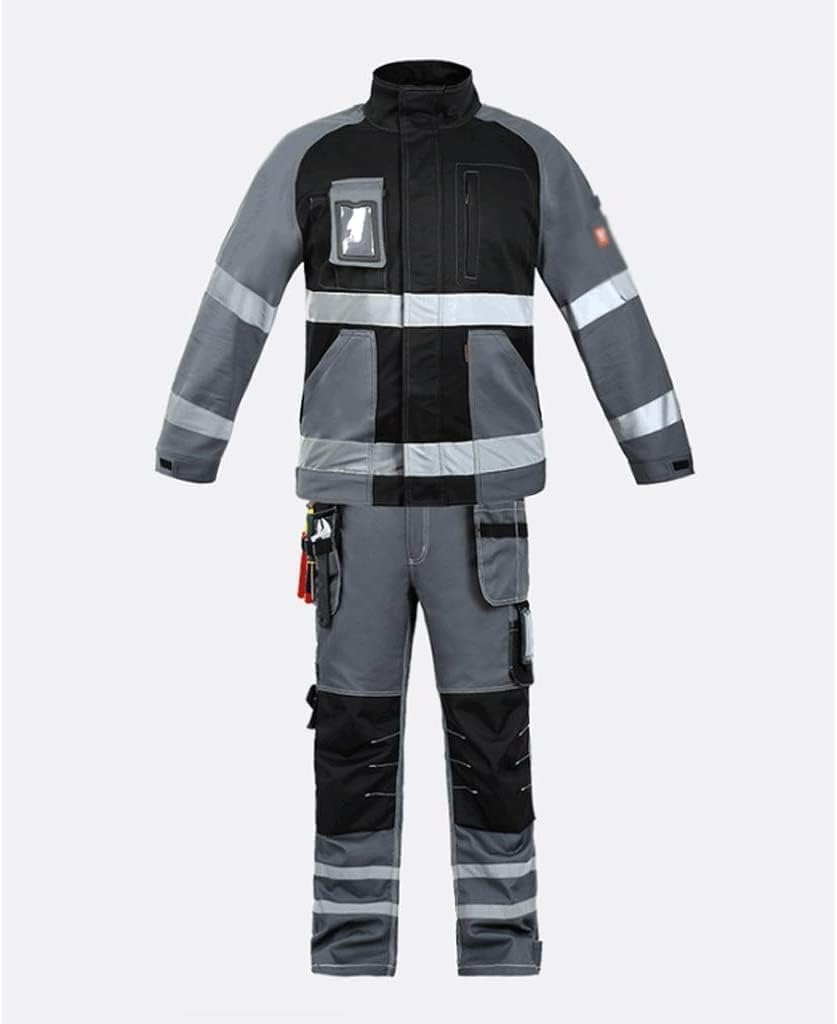 Warnweste Modische reflektierende Jacke, 360° hohe Sichtbarkeit, Baumwolle, reflektierend, gestreift, reflektierende Weste, tragbar, atmungsaktiv, reflektierender Anzug Atmungsaktiv