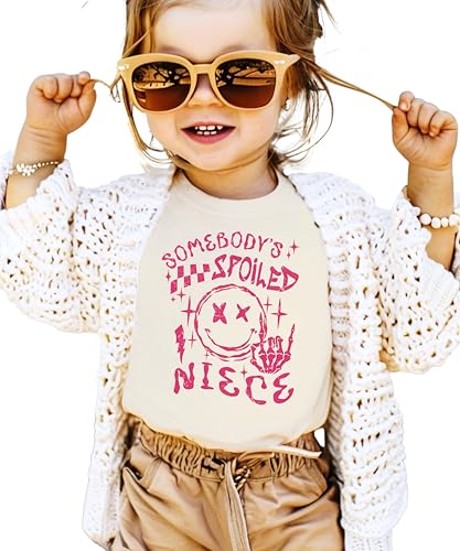 Sombodys Spoiled Niece Shirt for Youth and Toddler Girls Funny T-Shirt for Kids3