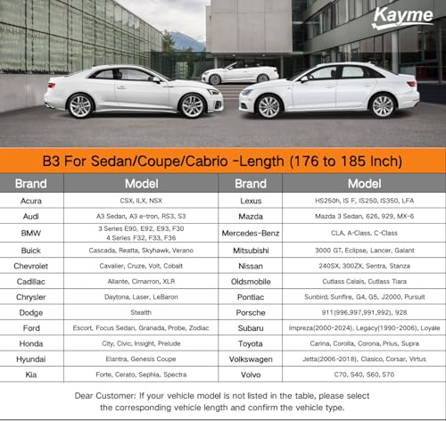 Image of Kayme Hail Protector Car Cover, Anti Hail Multilayer Thickened Full Car Cover,Outdoor Waterproof All Weather Custom Fit Porsche 911, Honda Civic, Toyota Corolla, Nissan Sentra, Mazda 3, Audi A3 etc