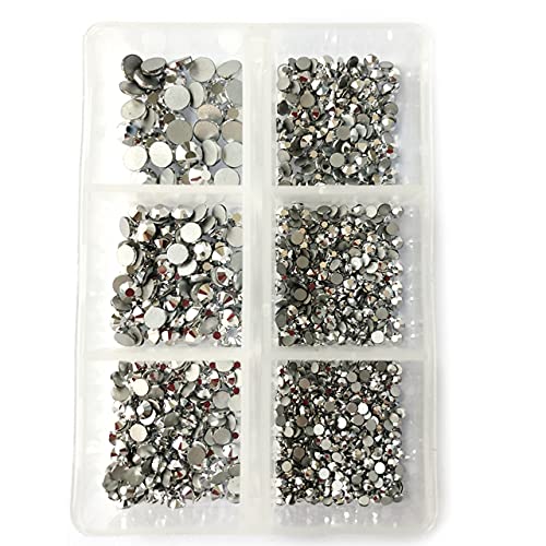 New Box Packing Crytsals Kinds of Color Nail Rhinestone Flat Bottom Multi-Size Crystals Nail Art 3D Decoration Strass Gem-Silver