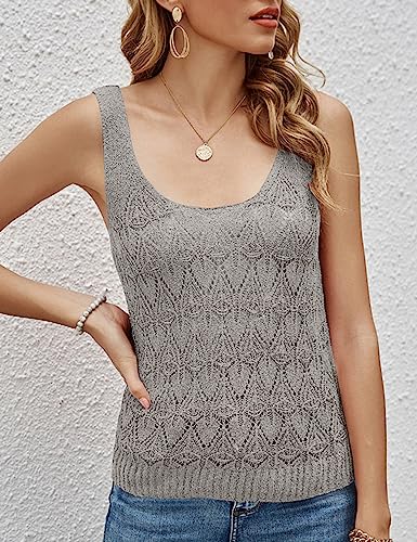 Image of Womens Sleeveless Tank Tops Summer Knit Sweater Vest Casual Cami Shirts Tops