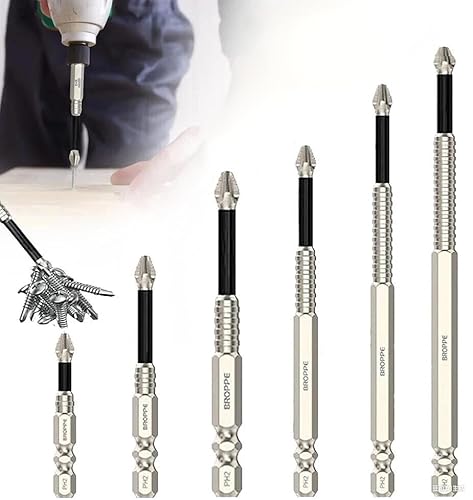 Magfixer High-Magnetic Screwdriver, High Magnetic Drill Bit Set, K5 Impact Resistant Non Slip Bit, 25-150mm Universal Anti-Slip Bits for Electric/Manual Screwdrivers
