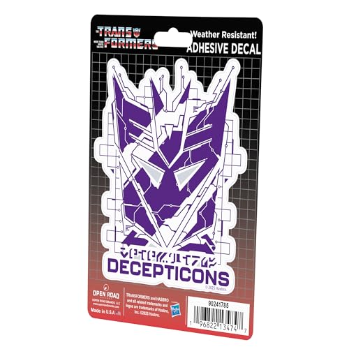 Image of Hasbro Transformers Decepticons Shield Adhesive Vinyl Decal - Fun Decepticons Sticker for Water Bottle or Laptop
