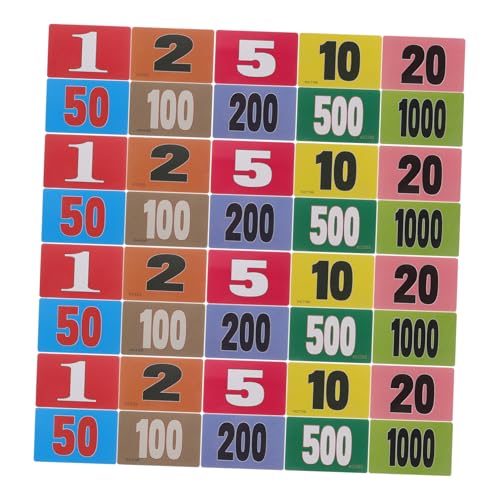 NAMOARLY Poker Chips for Boys and Girls 40 Pcs Plastic Poker Chip Learning Counters Smooth Numbered Discs for Math Games