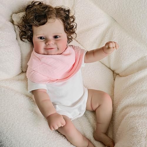 Zero Pam Bebe Reborn Niña 20 Pulgadas Muñeca De Vinilo Y Silicona con Pelo Muñecas Realistas Babies Sonriendo como Bebés De Verdad con Accesorios Juguetes Muñecas para Niñas