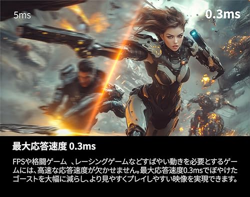 undefined AOC ゲーミングモニター 27インチ, 最大260hz, QHD/2560x1440, 応答速度0.3ms(MPRT), Fast IPS, HDMI2.0x2/ DP1.4x1, Adaptive Sync対応, HDR400認証, 高さ調節, FPS向け, PS5/Switch対応, 縦横回転, ケーブル付属, 3年保証 Q27G4Z/11 の商品画像 2