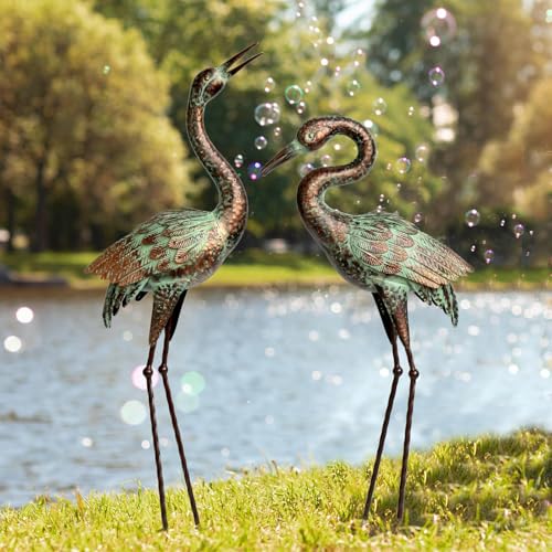 Shorayn-Garden-Crane-Statues-Blue-Heron-Sculptures-for-Outdoor-Cranes-Decor-Metal-Bird-Patina-Garden-Art-Lawn-Ornaments-for-Yard-Patio-Porch-Outside-Decorations Shorayn Garden Crane Statues Blue Heron Sculptures for Outdoor Cranes Decor Metal Bird Patina Garden Art Lawn Ornaments for Yard Patio Porch Outside Decorations