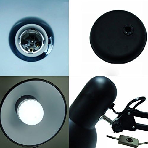 Modern Creative Energy-Saving Bedroom Study Room Desk lamp Adjustable Arms Chargeable Table Lighting Fixtures (Black)