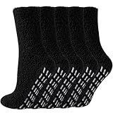 Hocerlu Lot de 5 paires de chaussettes douillettes antidérapantes pour femme avec picots ...