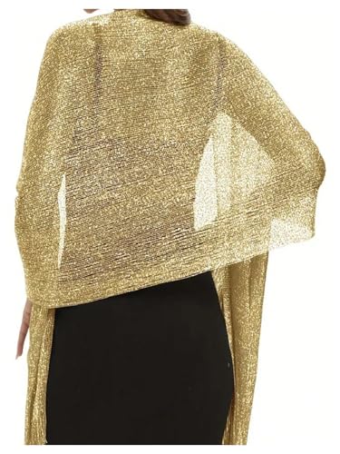 Floerns Women's Metallic Shawl Wraps for Evening Party Dresses Sparkly Scarf2