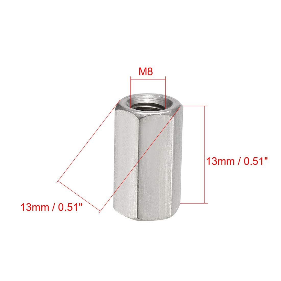 Dado In Acciaio Inossidabile 304 Filettatura Inversa Dadi Esagonali Esagonali Dadi A Dente Sinistro Filettatura A Mano Sinistra Filettatura Fine Esagonale M8 ~ M24 - Foto 11