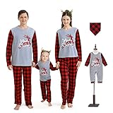 OhhGo pijamas navidad adulto,pijamas para navidad en familia,ropa navidad familia,Navidad Familia Coincidencia Ropa Adulto Niño Bebé Feliz Navidad Ropa de Dormir Pijamas Ocio Ropa Mascota Bandana