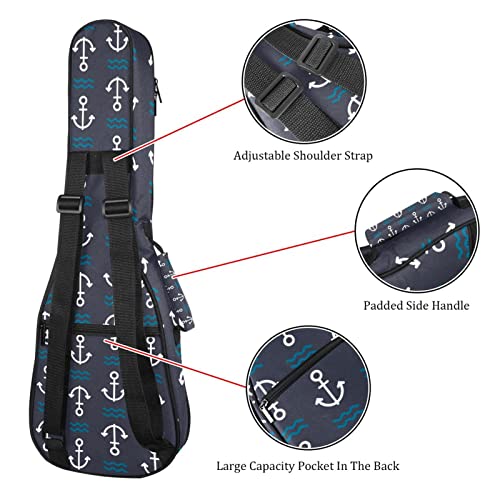 Housse pour ukulélé avec ancre sur fond bleu foncé – Rembourrage en éponge de 10 mm d’épaisseur – 53,3 cm – Avec sangles… - Les Beatles, Paul McCartney, John Lennon, RIngo Starr, George Harrison Housse pour ukulélé avec ancre sur fond bleu foncé - Rembourrage en éponge de 10 mm d'épaisseur - 53,3 cm - Avec sangles… – Image 4