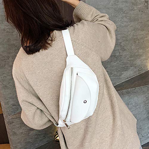 Goddessvan Waist Bag for Womens Fanny Packs Fashion Flap Crossbody Bags Quilted Belt Bag Ladies Waist Purse White - Thumbnail 3
