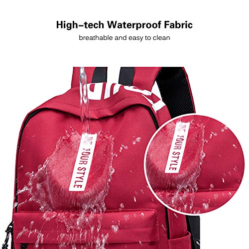 FANDARE Unisex Rugzak Schoolrugzakken Schooltassen Heren Dames Schulrucksack Schulranzen voor 15.6 inch Laptop reizen Schooltas Daypacks Polyester Zwart - Image 4