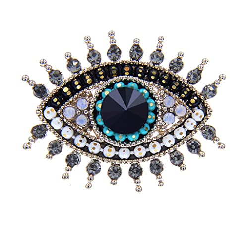 Broche œil en strass pour femmes bijoux en alliage pour robe et chemise de fête