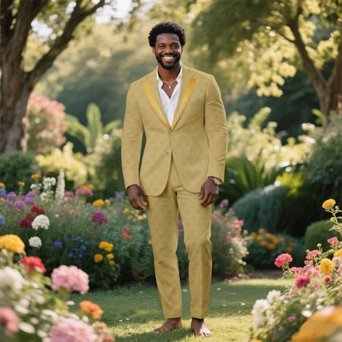 African Suits for Men Slim Fit Embroidery Two Buttons Jacket and Pants 2 Piece Set Dashiki Outfits for Wedding2