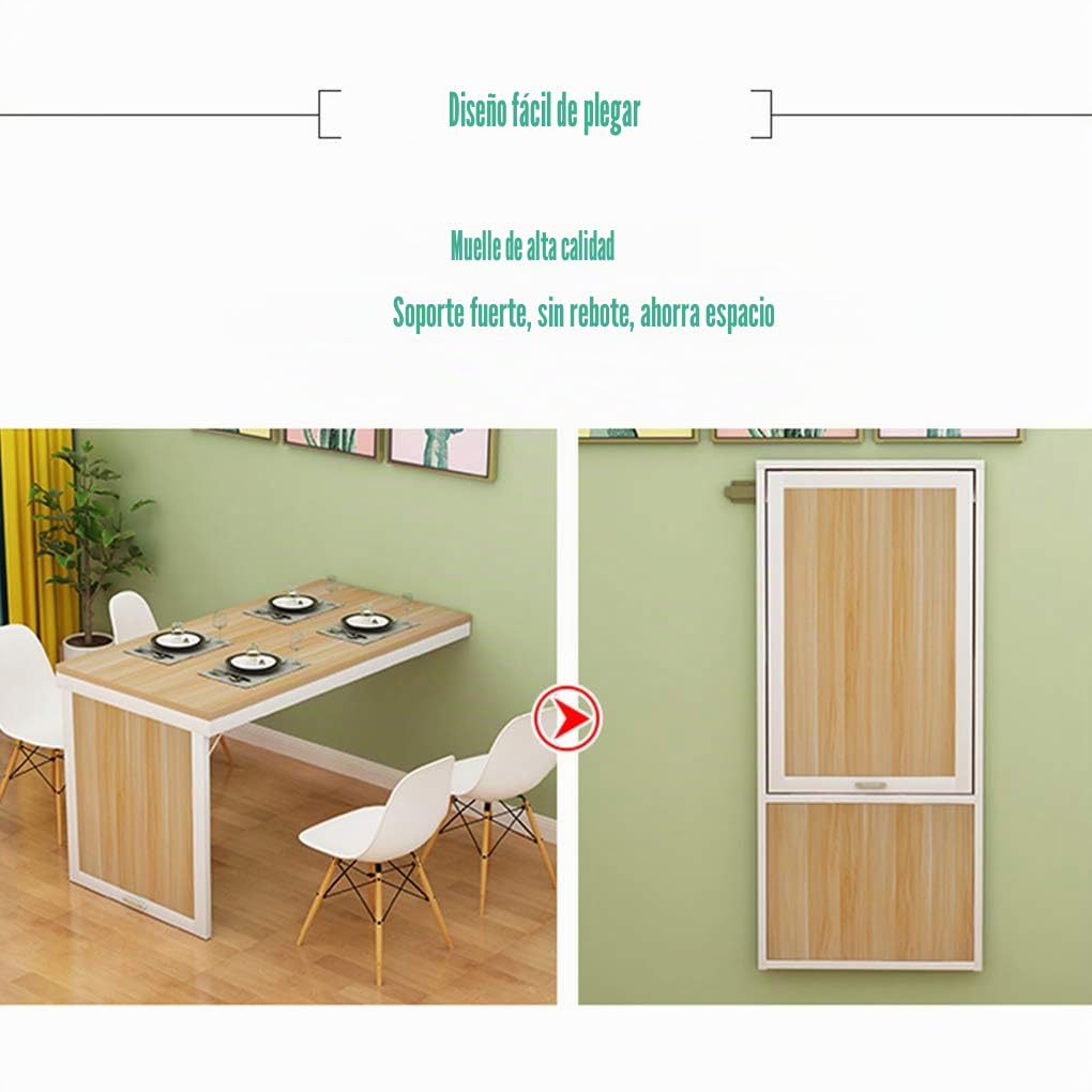 Mesa Plegable Montada en la Pared - Mesa de Cocina y Comedor Flotante Convertible para Espacios Pequeños, Escritorio de Oficina en CAS