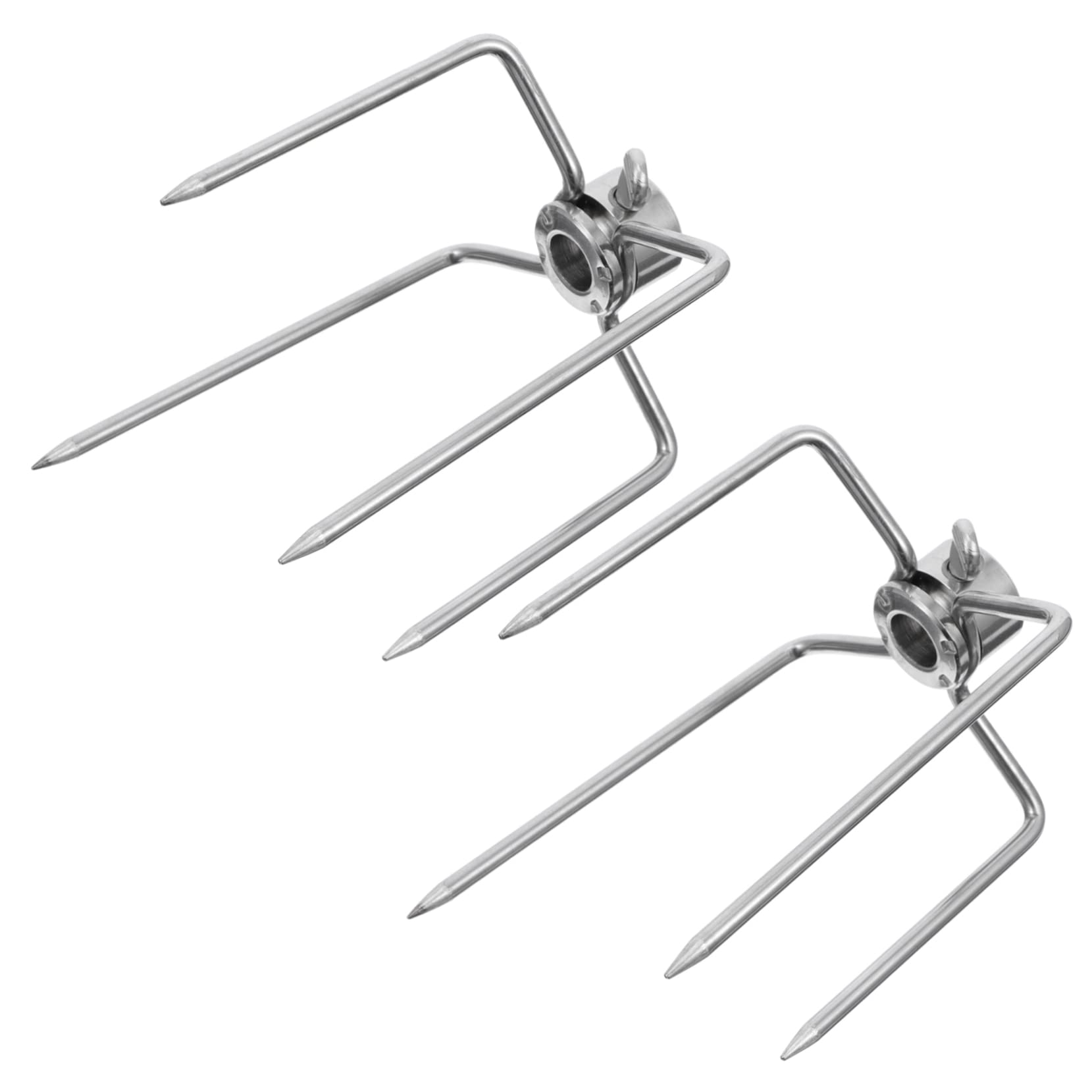 SUPVOX 2piezas Tenedores De Barbacoa De Acero Inoxidable Tenedores Para Asar Carne Accesorios Para Barbacoa Parrillas Al Aire
