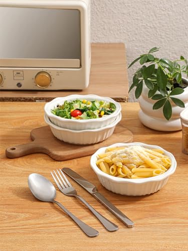 image for LIFVER Ceramic Pie Pans for Baking 6 Inches, 11.6 OZ Set of 4 Deep Pie