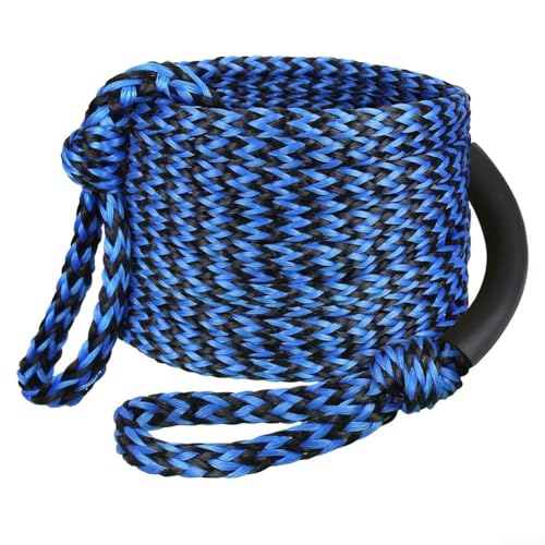 Cuerda de remolque de barco para tubo, cuerda de remolque de barco de 60 pies para tubo, tubo remolcable de agua flotante grueso para agua flotante de esquí (azul negro)