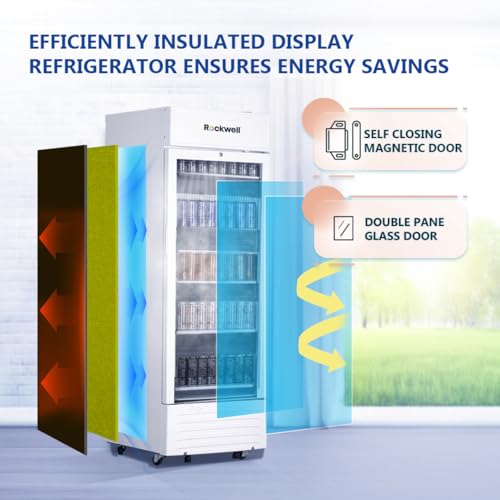 Image of ROCKWELL RVC400A, Single Glass Door Visi Cooler, Internal LED, 4 Year Warranty, Dynamic Cooling