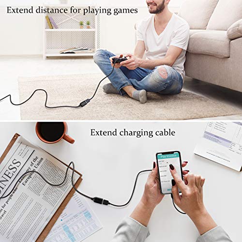 Upgrade with USB Extension Cable, OKRAY 2-Pack 6FT Braided USB 2.0 Extender Cable Type A Male to A Female Data Transfer Extension Cord with Gold-Plated Connector for USB Flash Drive/Hard... - Image 4