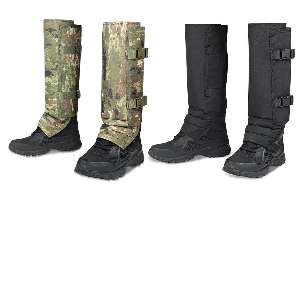 Guêtres de randonnée pour homme et femme, protège-jambes en tissu Oxford avec doublure en polypropylène, épine de serpent pour la protection, équipement de chasse et de camping réglable, vert