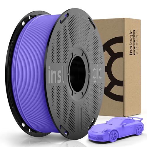 Inslogic Matte PLA Filament 1.75mm 3D Printer Filament, Fine Matte Texture & High Precision, Dimensional Accuracy +/- 0.02mm, 1kg Spool (2.2lbs) Fit Most FDM 3D Printers, Purple