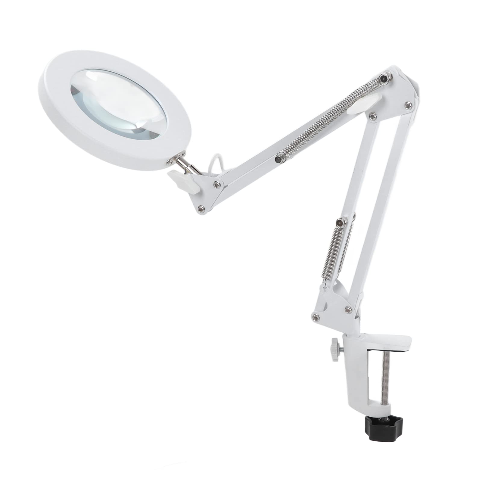 Lampada da Lettura con Clip, Lente d'ingrandimento in Lega di Alluminio con Luce, Lente 5X 3 modalità 11 luminosità Lampada con Morsetto Pieghevole per Libri, Scrivania, Lettura Artigianale