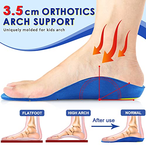 Kids Arch Support Shoe Inserts, Children Orthotics Shoe Insoles with PU Foam Cushioning for Flat feet, Plantar Fasciitis, Feet Heel Pain Relief2