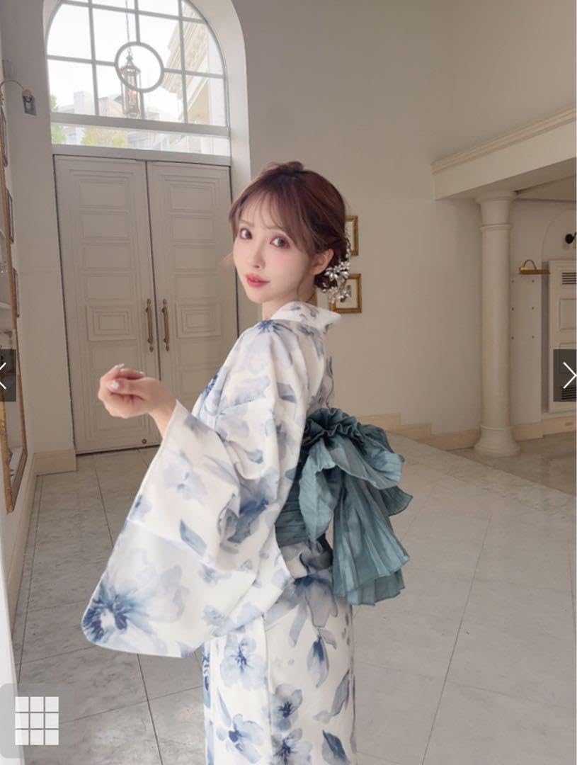 GRL 浴衣 fy027 ショート GRL 浴衣 fy027 ショート GRL [fy027] 水彩花柄浴衣セット2WAY