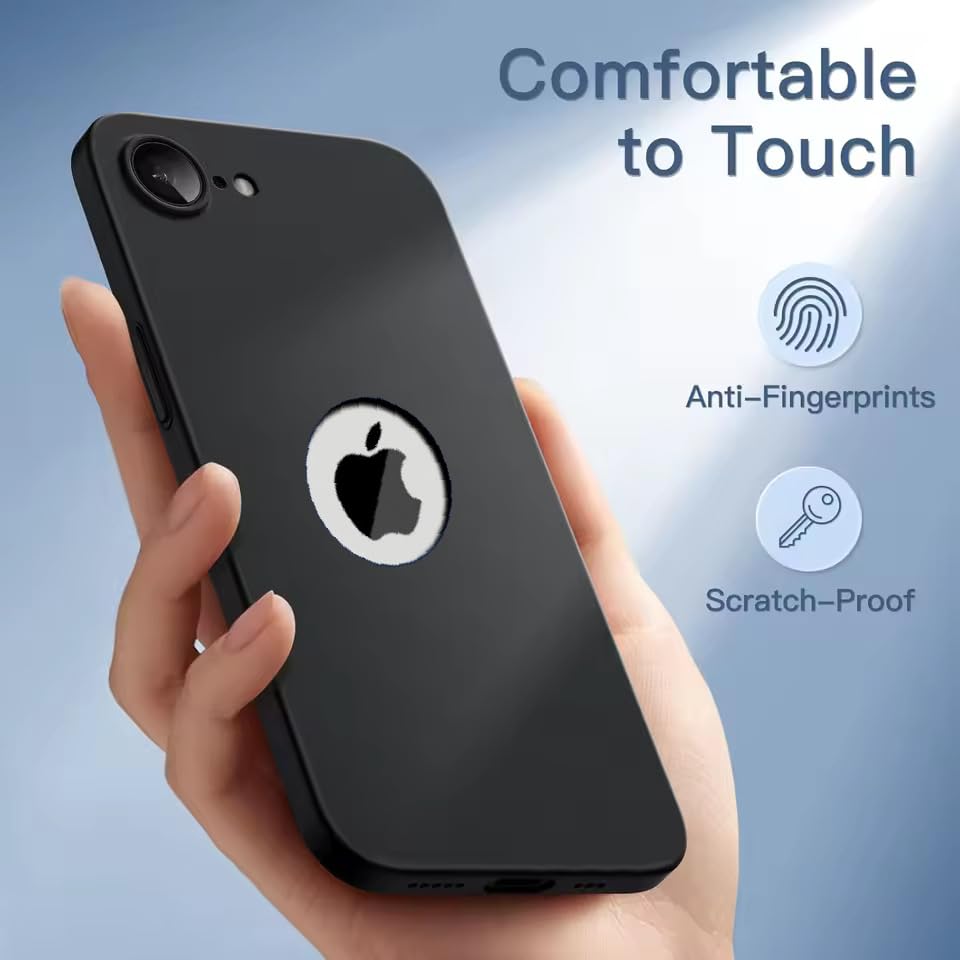 Image of Back Cover Case for iPhone 16e Cover | Camera Protuction Bumper | Soft Flexible Ultra Slim Matte Finish Silicon | Protective Back Cover for iPhone 16e Black